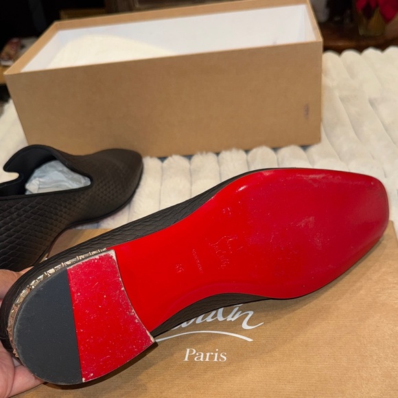 Christian Louboutin Dandyrocks Textured Black Loafers size 45 - Picture 8 of 16